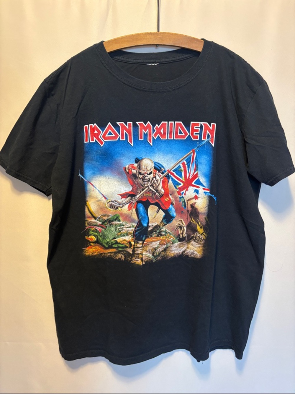Iron Maiden Tee with the Trooper graphic- Black